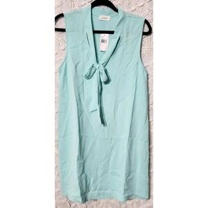 Le‎ Kate Dress Womens L USA Made Mint Aqua Flowy Church Officecore Easter NWT